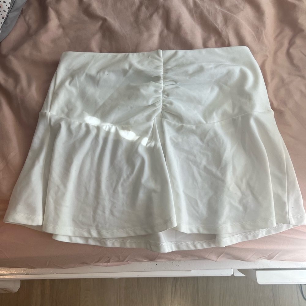 H&M Ruched White Mini Skirt | US Size S